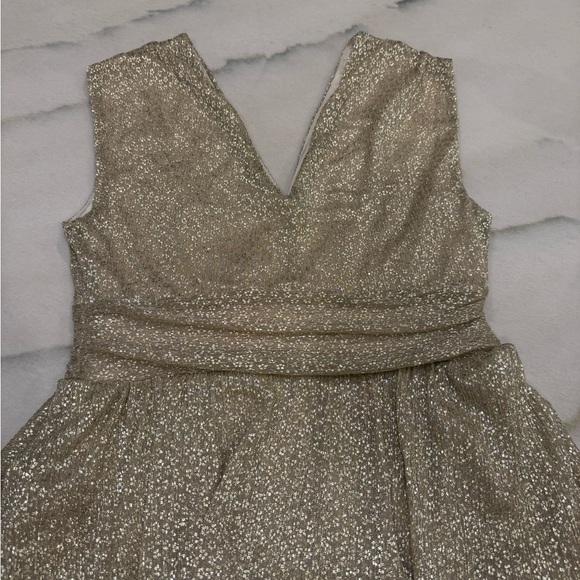 Lilly Pulitzer Faye Dress Size XS Gold Metallic Ruffles NWT - Picture 9 of 15